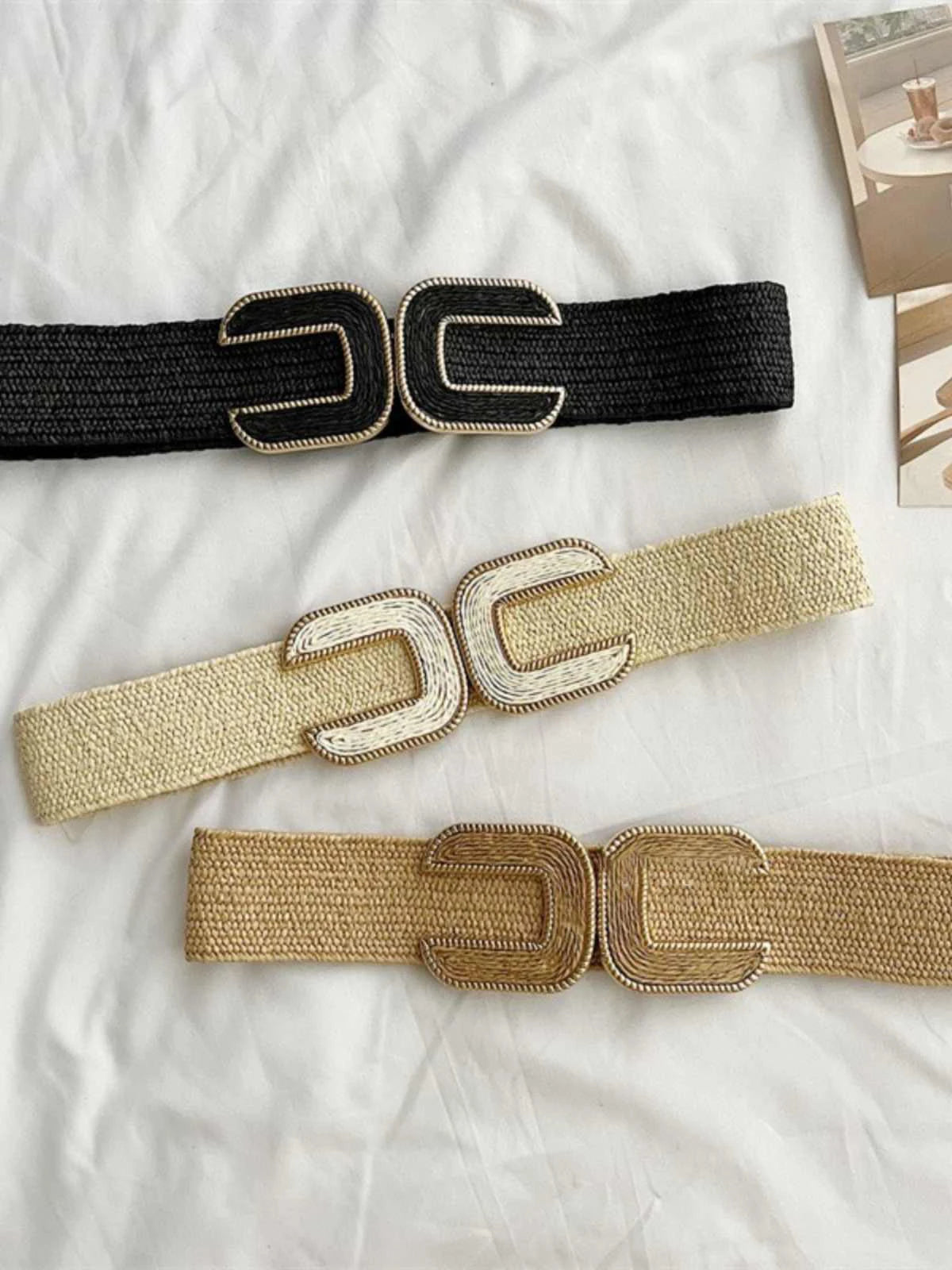 Ceinture Élastique Femme Esprit Raphia Chic, modèle Sol