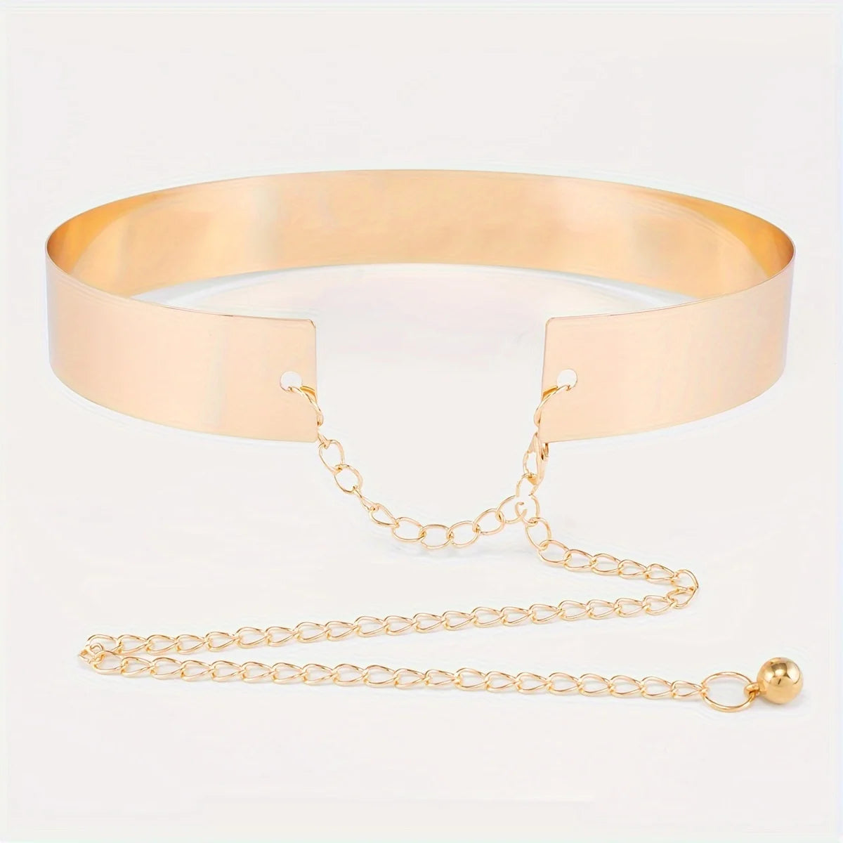 Ceinture Métallique Femme Dorée Élégance Couture, modèle Cléo