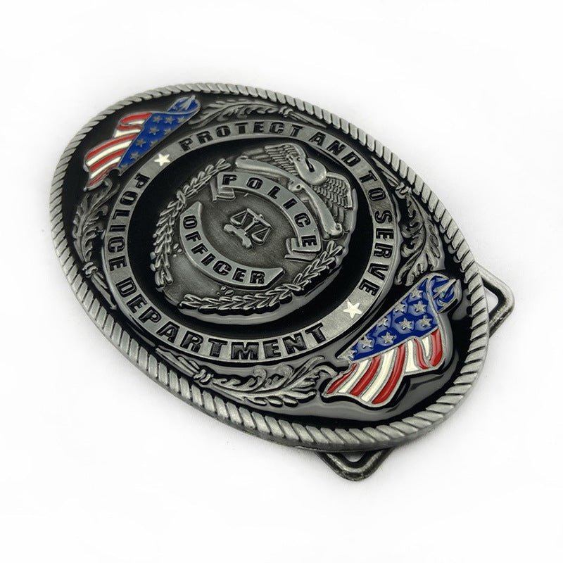 Boucle de ceinture Américaine, Police officer, modèle Dariel - La Boutique de la Ceinture
