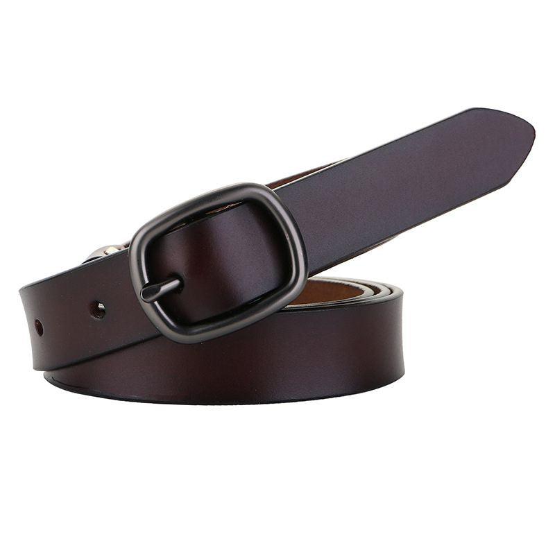 Ceinture en cuir lisse pour femme à boucle simple, modèle Anni
