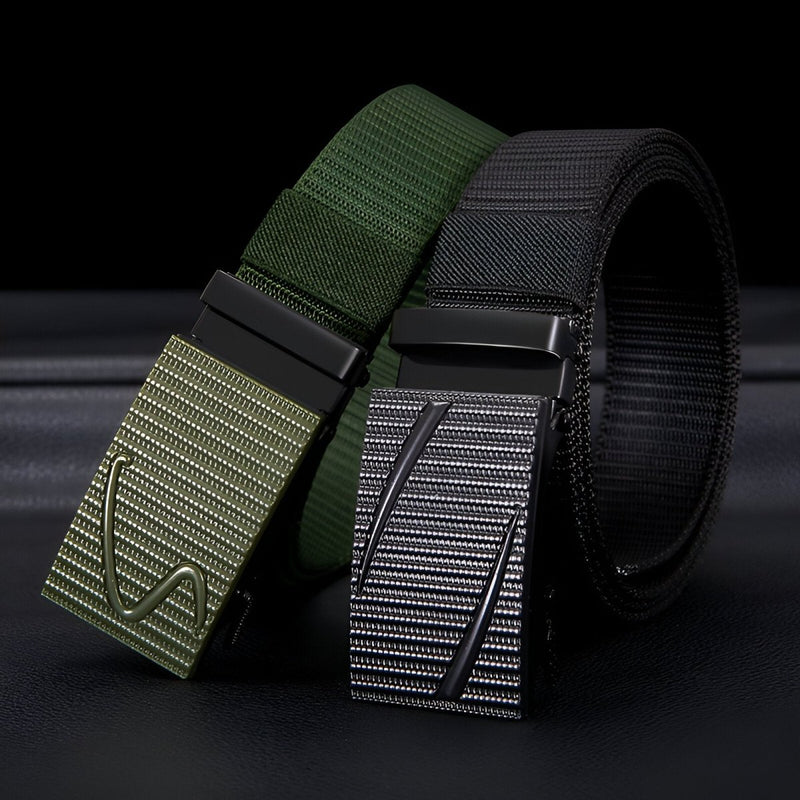 Ceinture en toile pour homme, à boucle automatique, modèle Axel