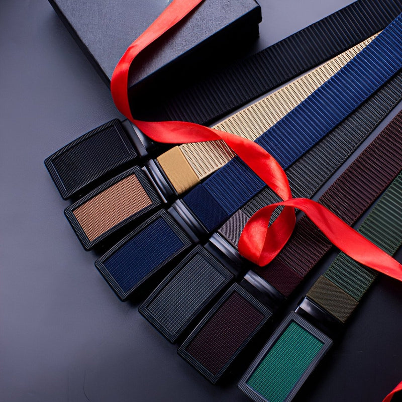 Ceinture en toile pour homme, à boucle automatique, modèle Clément