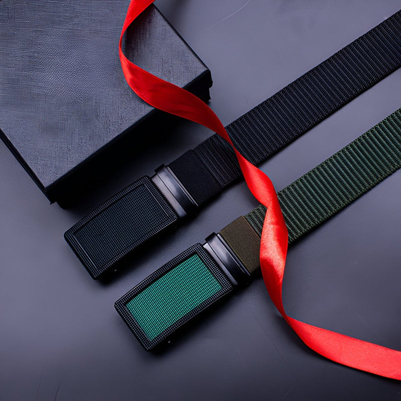 Ceinture en toile pour homme, à boucle automatique, modèle Clément