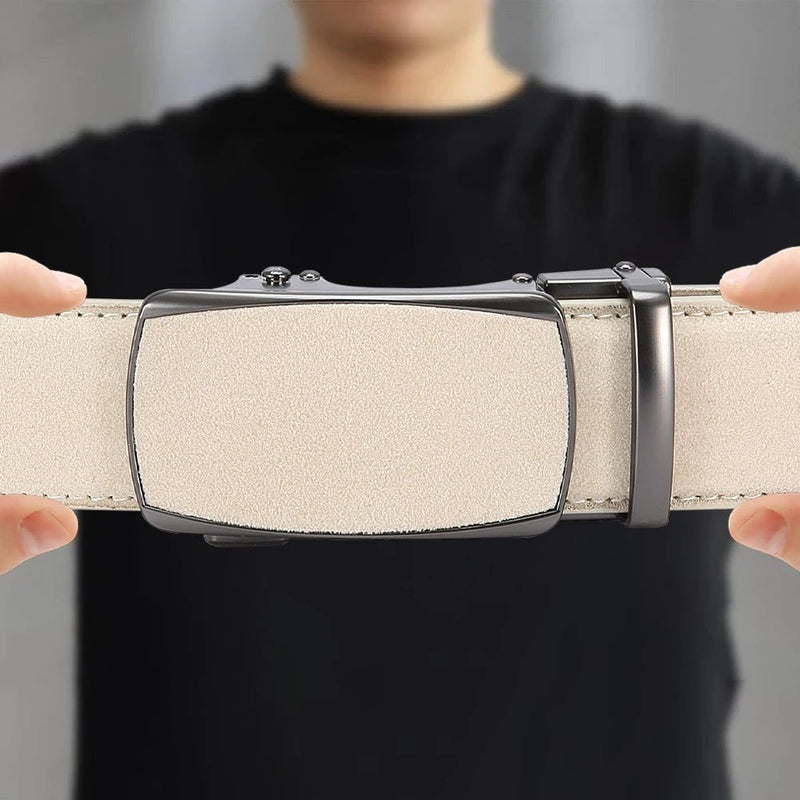 Ceinture Homme Automatique Effet Suédé à Boucle Pleine, modèle Albert