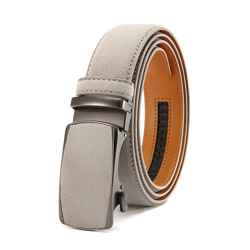 Ceinture Homme Automatique Effet Suédé à Boucle Pleine, modèle Albert - La Boutique de la Ceinture