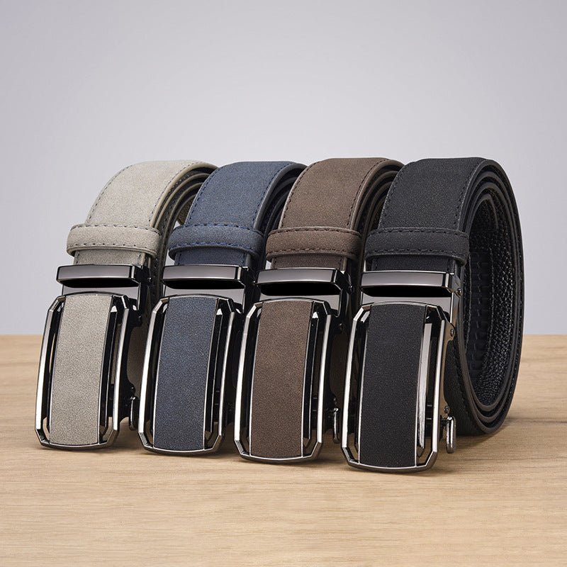 Ceinture Homme Automatique Marron Effet Daim, Modèle Nolan - La Boutique de la Ceinture