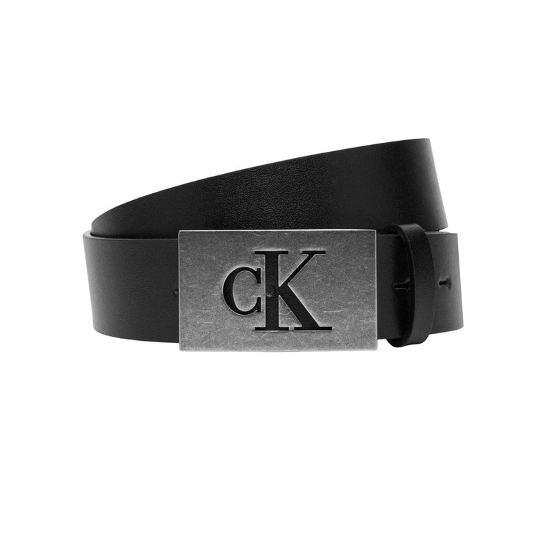 Ceinture Homme Calvin Klein en Cuir Noir avec Boucle Logo