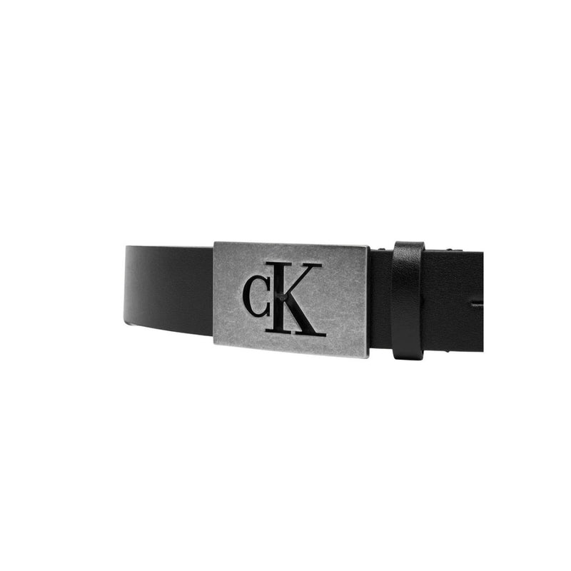 Ceinture Homme Calvin Klein en Cuir Noir avec Boucle Logo