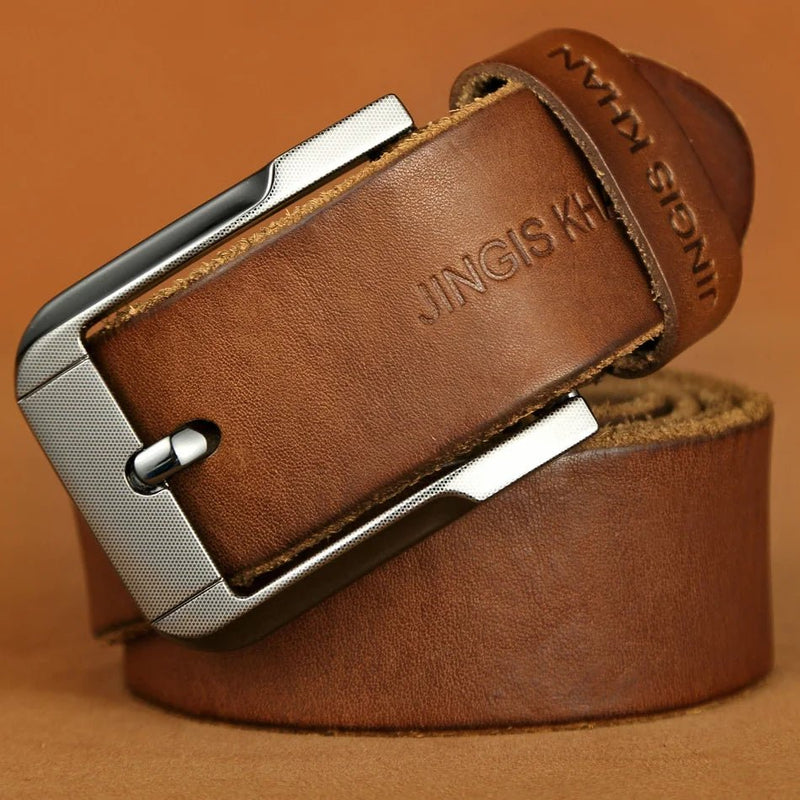 Ceinture Homme en Cuir Véritable avec Boucle Métal , modèle Paolo