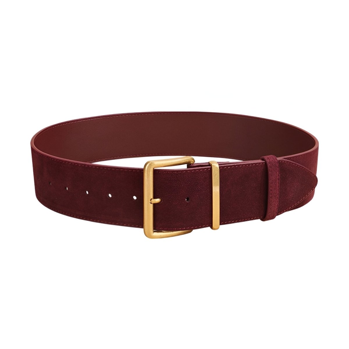 Ceinture large en cuir véritable suédé, à boucle large dorée, modèle Dorothée - La Boutique de la Ceinture
