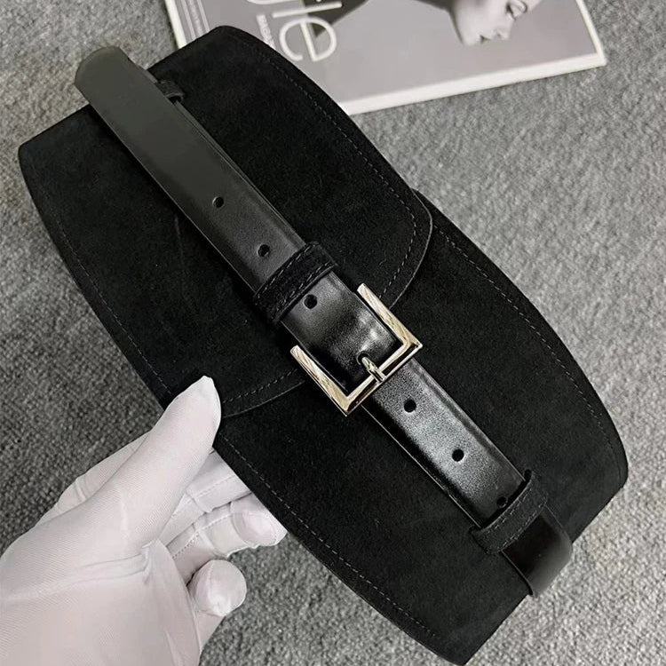 Ceinture large femme effet suédine structurée - La Boutique de la Ceinture