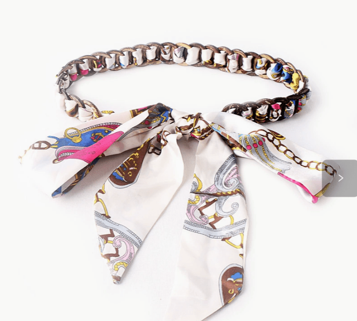 Ceinture tressée femme avec foulard noué , modèle Martiella - La Boutique de la Ceinture