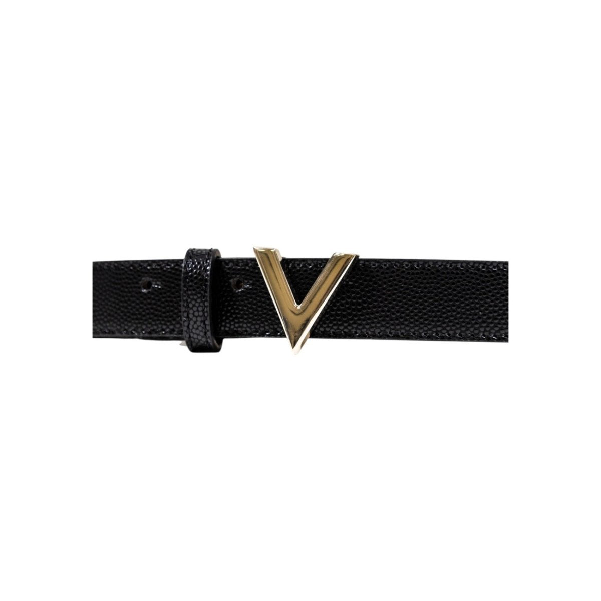 Ceinture Valentino Femme Noire à Boucle V Dorée - La Boutique de la Ceinture