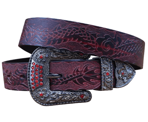 Ceinture Western à motifs floraux, modèle Kurata