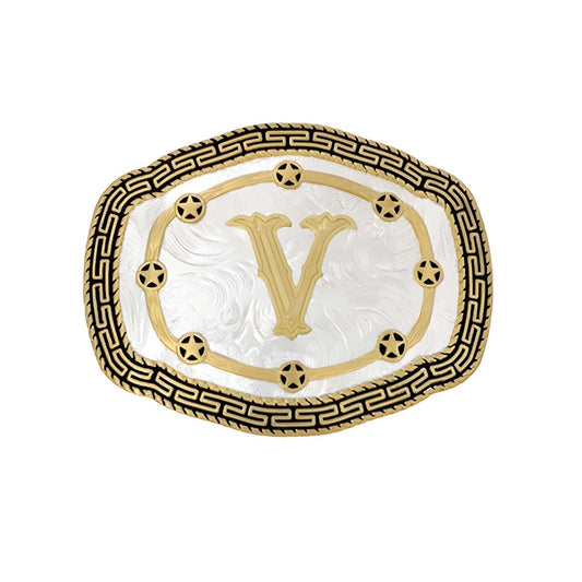 Boucle de ceinture Alphabet, V, modèle Vivian - La Boutique de la Ceinture
