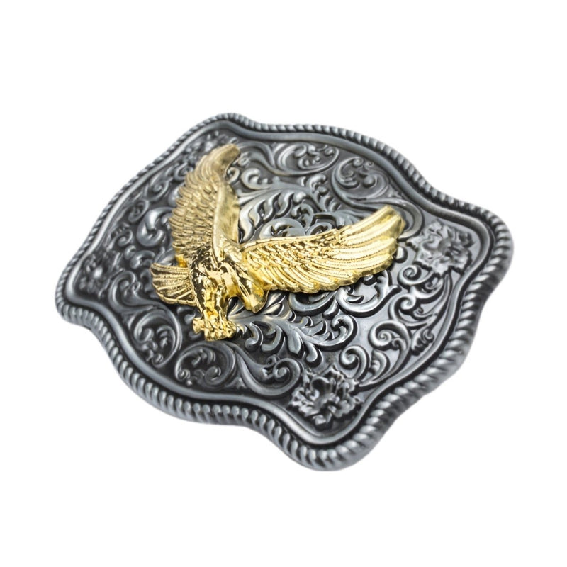 Boucle de ceinture Américaine, aigle doré, modèle Will