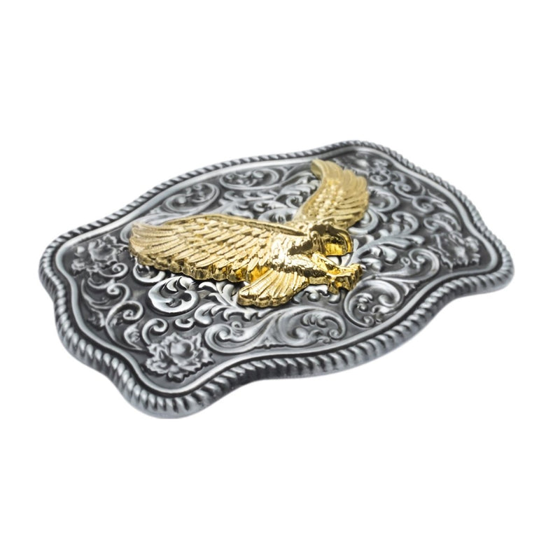 Boucle de ceinture Américaine, aigle doré, modèle Will