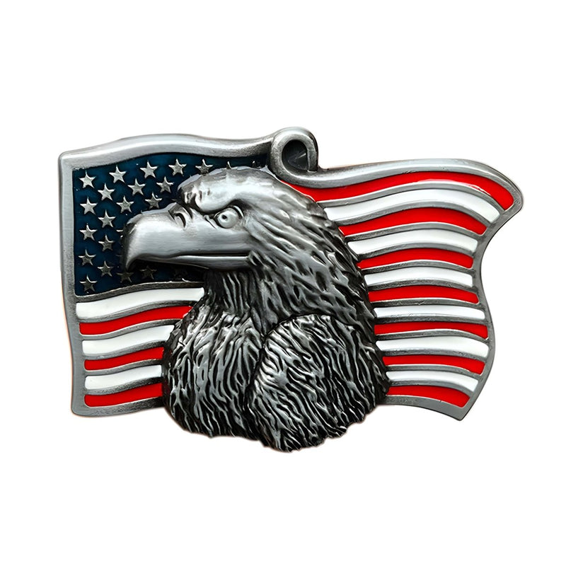 Boucle de ceinture Américaine, Aigle et drapeau, modèle Soren