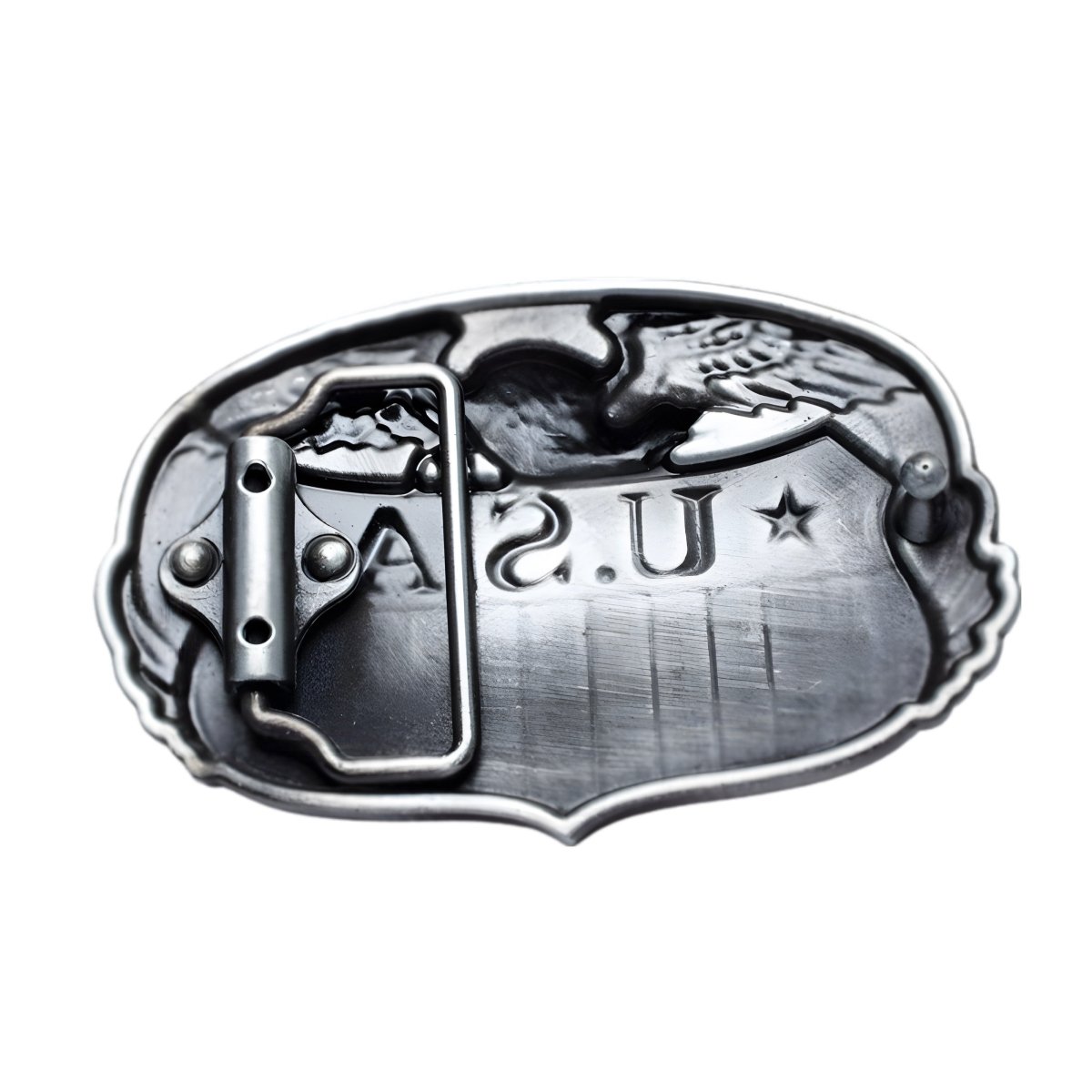 Boucle de ceinture Américaine, aigle et emblème USA, modèle Thompson - La Boutique de la Ceinture