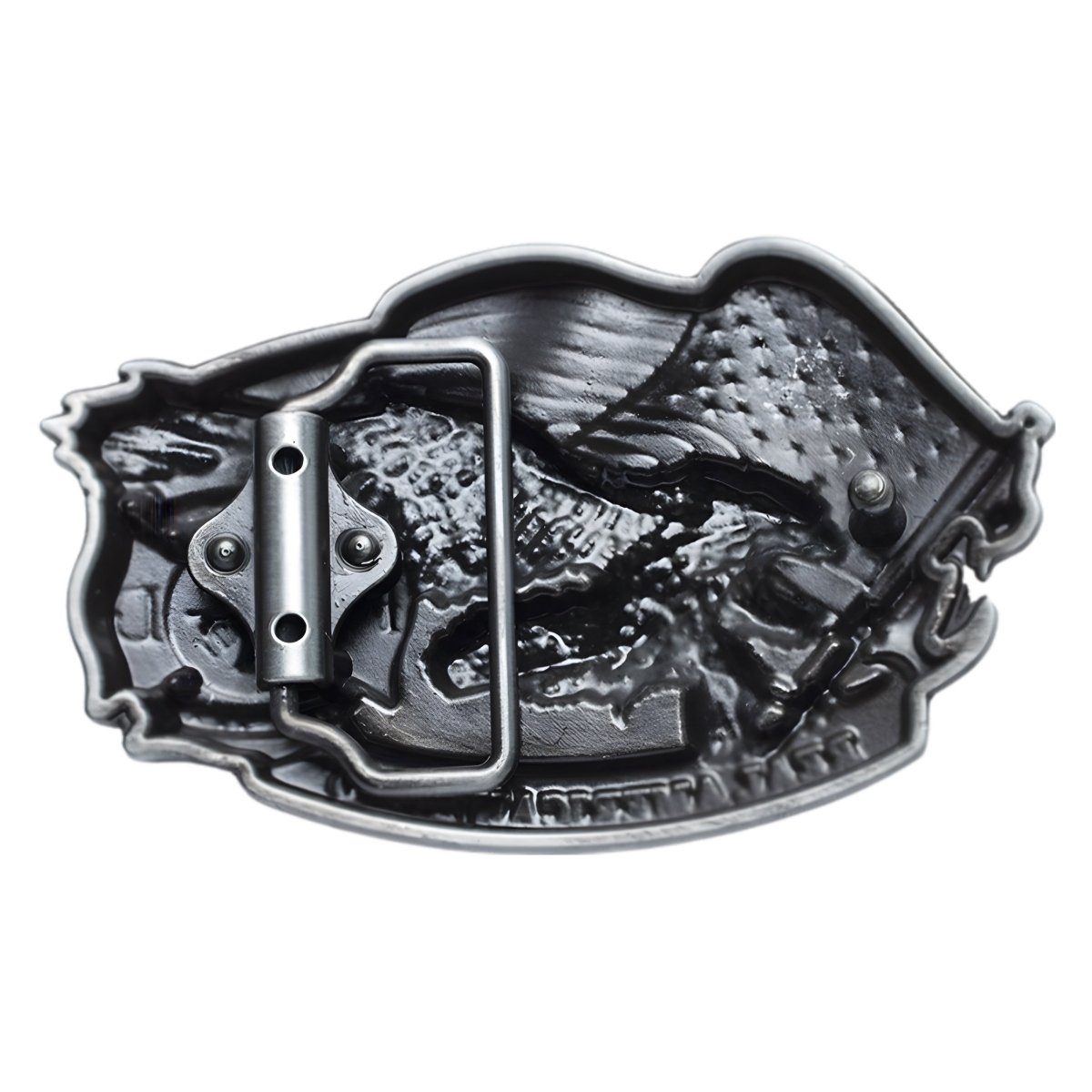 Boucle de ceinture Américaine, aigle tenant le drapeau, modèle Parker - La Boutique de la Ceinture