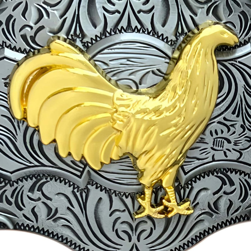 Boucle de ceinture Animal, coq doré, modèle Jim