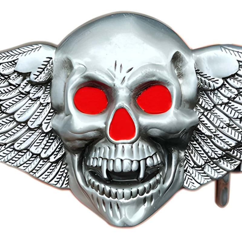 Boucle de ceinture Tête de Mort ailée, modèle Alvaro