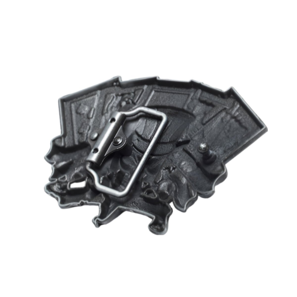 Boucle de ceinture Tête de Mort américaine sur fond de cartes, modèle Harper - La Boutique de la Ceinture