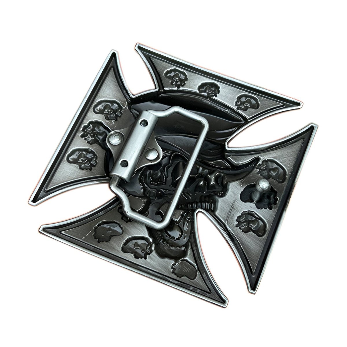 Boucle de ceinture Tête de Mort, avec chapeau, modèle Jensen - La Boutique de la Ceinture