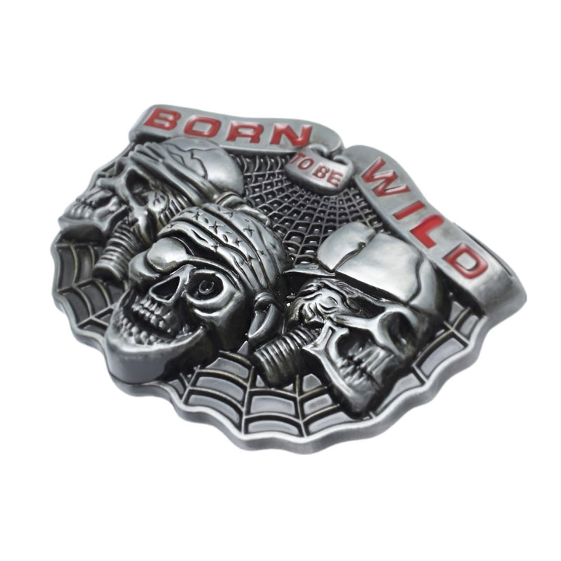 Boucle de ceinture Tête de Mort, Born to be wild, modèle Linzell
