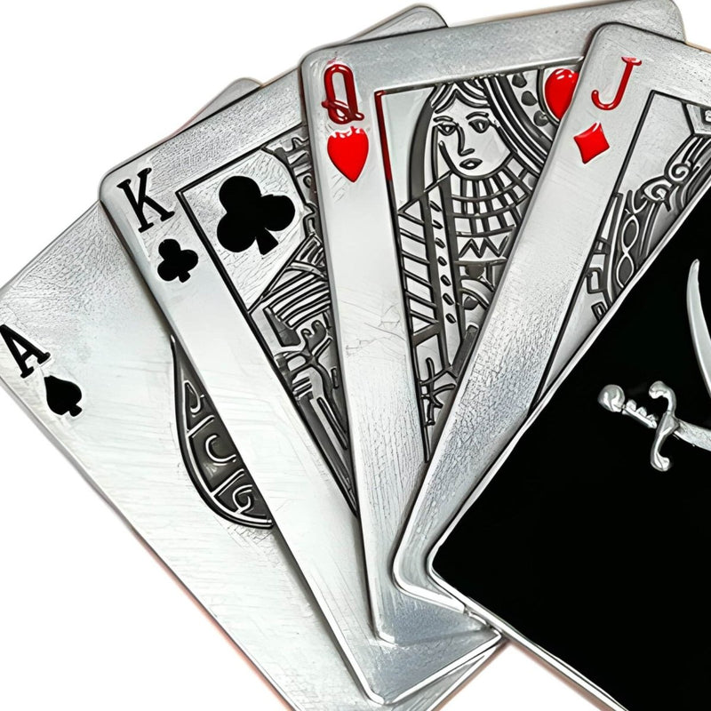 Boucle de ceinture Tête de Mort, jeu de cartes pirate, modèle Omar