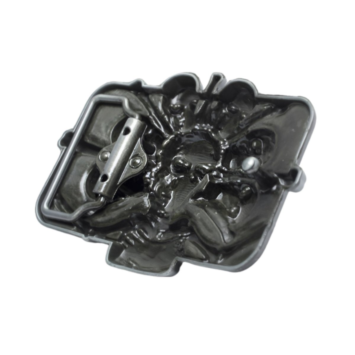 Boucle de ceinture Têtes de Mort aux yeux rouges, modèle Malone - La Boutique de la Ceinture