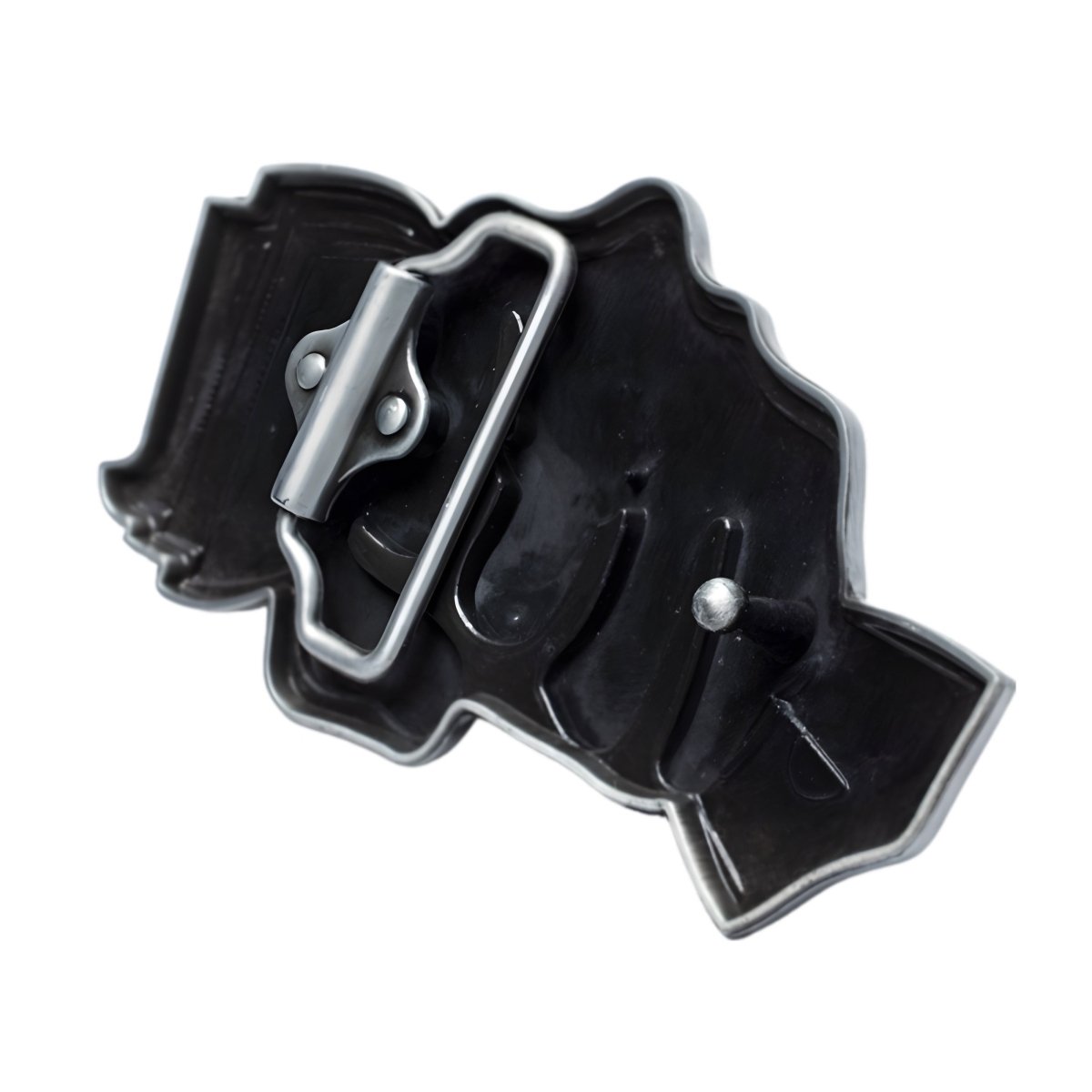 Boucle de ceinture Têtes de Mort, avec poing tenant une liasse de billets, modèle Berton - La Boutique de la Ceinture