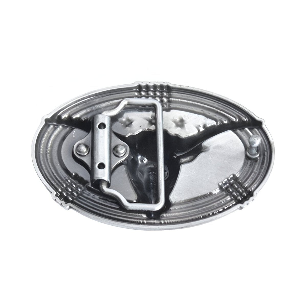 Boucle de ceinture Western, tête de taureau en relief, modèle Jess - La Boutique de la Ceinture