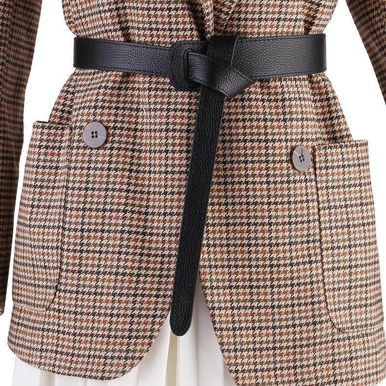 Ceinture à nouer en cuir souple, modèle Thiphilia