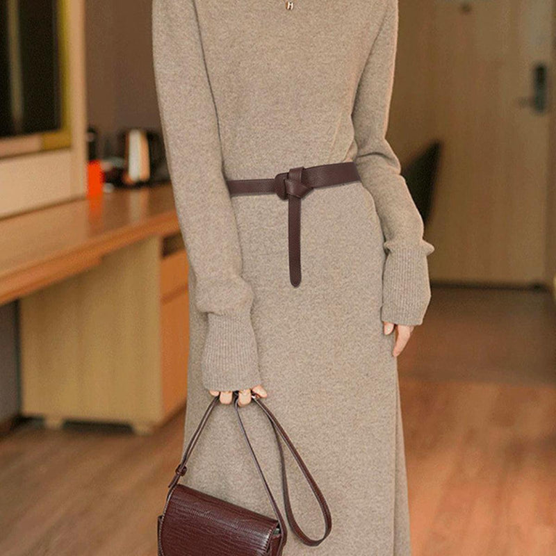 Ceinture à nouer en cuir souple, modèle Thiphilia