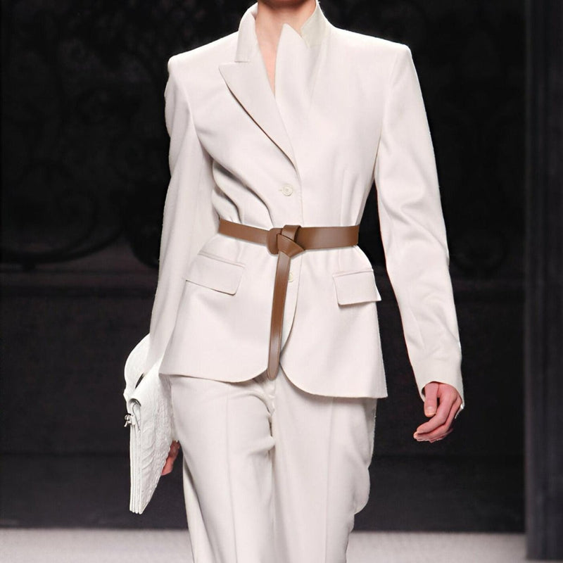 Ceinture à nouer en cuir souple, modèle Thiphilia