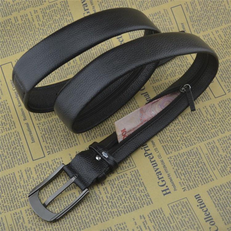 Ceinture Cache Billets en cuir véritable, pour homme ou femme, modèle Atithyia