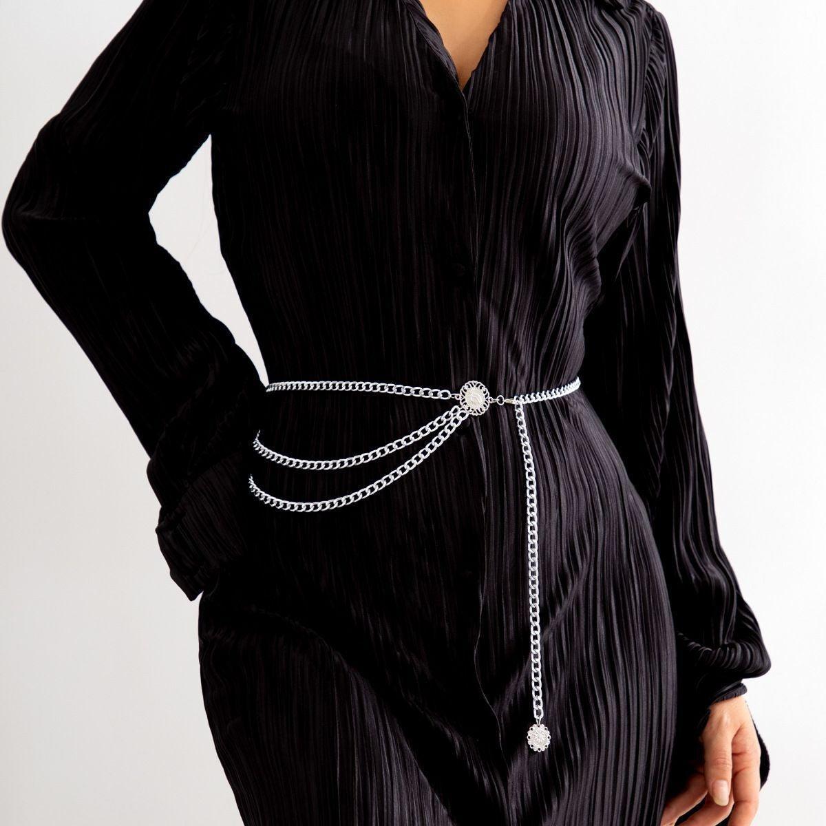 Ceinture Chaîne Multicouche Pour Femme - Dorée, Réglable Jusqu'à 130cm