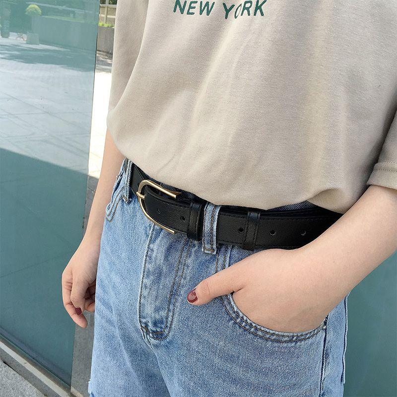 Ceinture classique pour femme à boucle en U disponible en grande taille, modèle Charlotte - La Boutique de la Ceinture