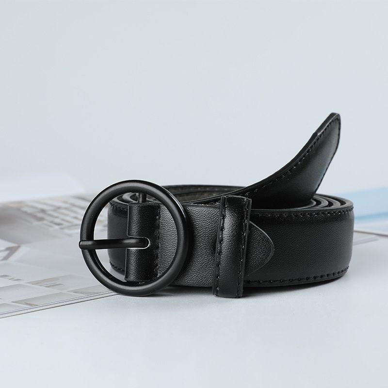 Ceinture classique pour femme à boucle ronde, disponible en grande taille, modèle Audrey - La Boutique de la Ceinture