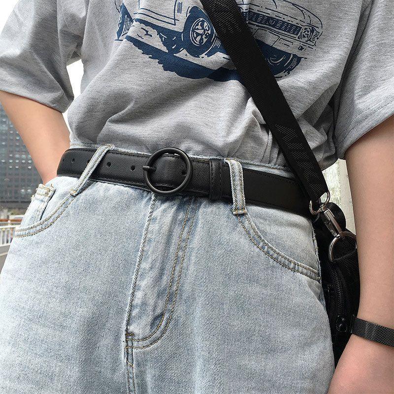 Ceinture classique pour femme à boucle ronde, disponible en grande taille, modèle Audrey