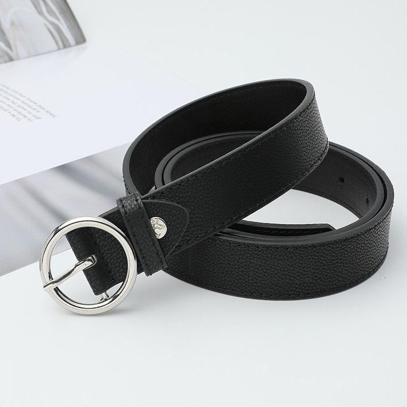 Ceinture classique pour femme à boucle ronde, disponible en grande taille, modèle Murielle - La Boutique de la Ceinture