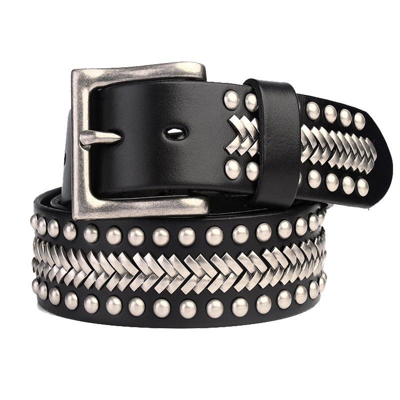 Ceinture Cloutée avec Chevrons, modèle Sigurd - La Boutique de la Ceinture