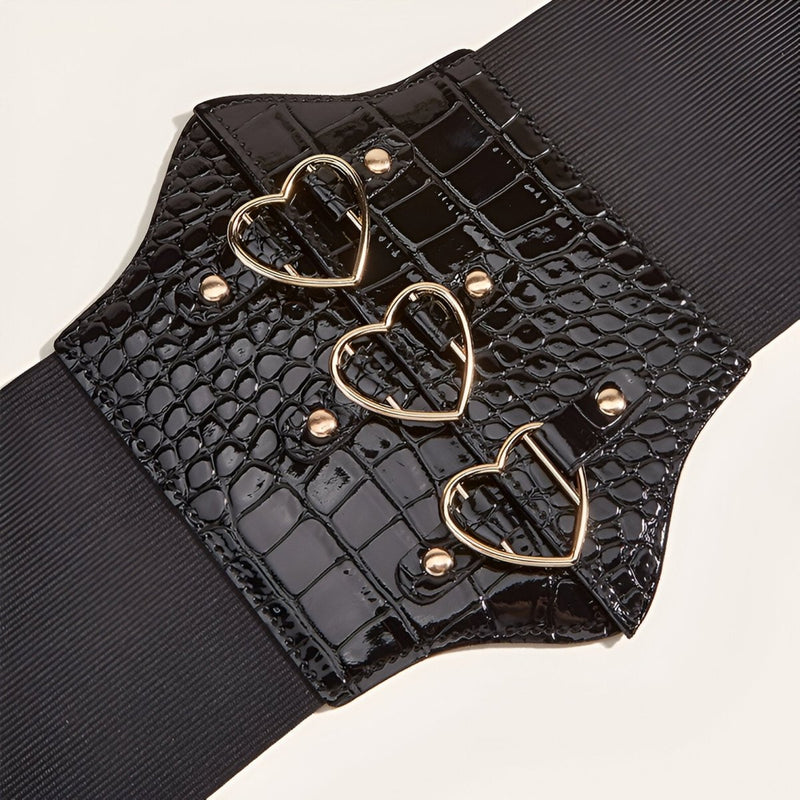 Ceinture corset à boucle en forme de cœur, modèle Athénaïs