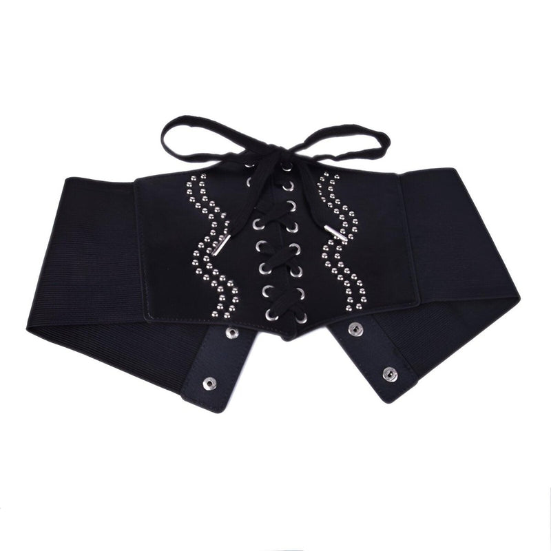 Ceinture corset à lacets avec perles, modèle Amy