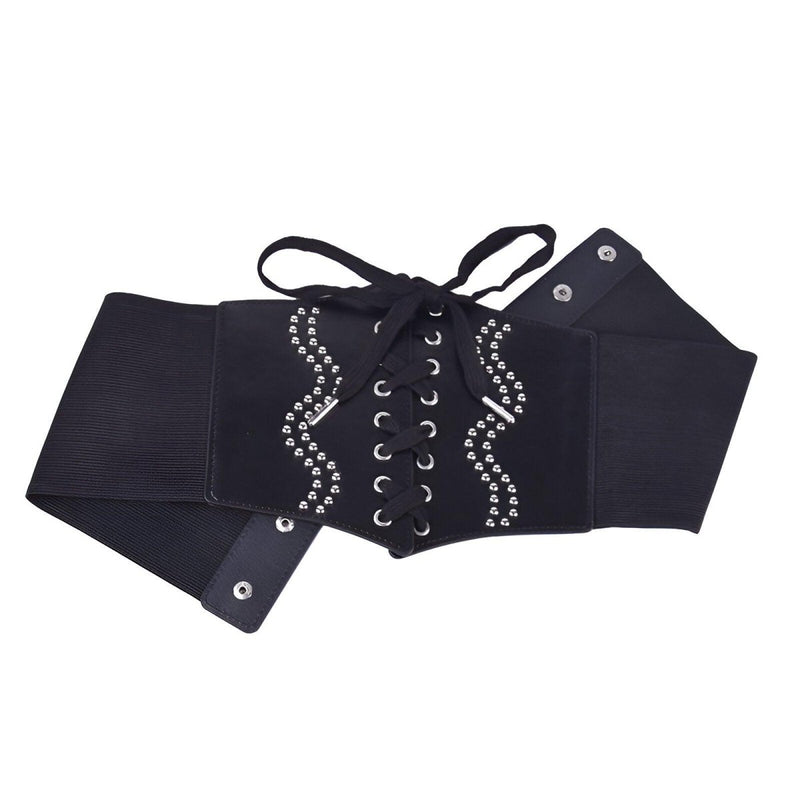 Ceinture corset à lacets avec perles, modèle Amy