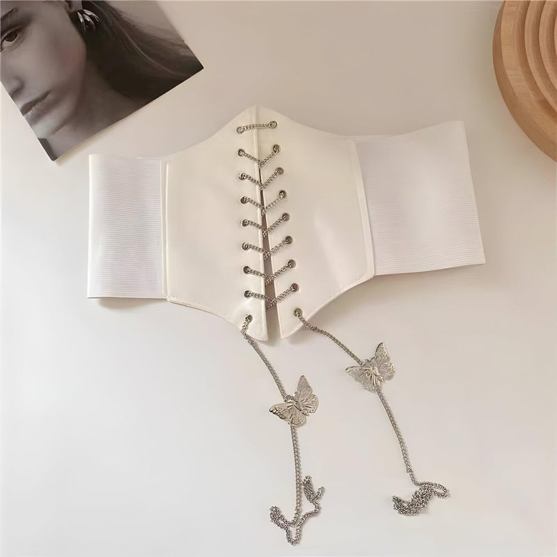 Ceinture corset avec chaîne papillons, modèle Molly