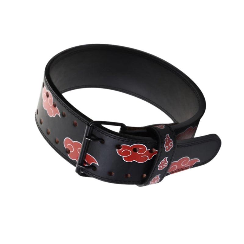 Ceinture de force en cuir, motifs nuages rouges, modèle Sacha