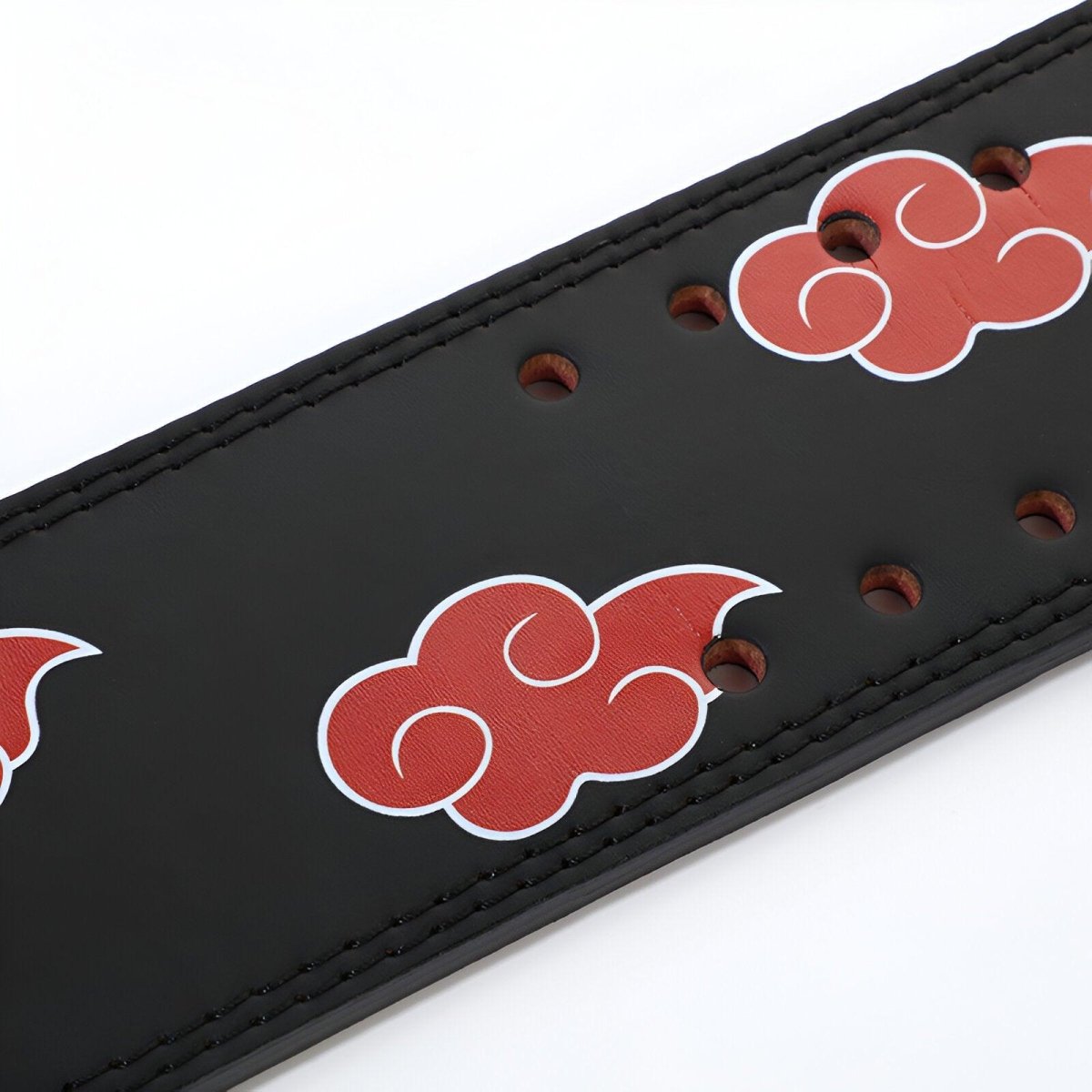 Ceinture de force en cuir, motifs nuages rouges, modèle Sacha - La Boutique de la Ceinture