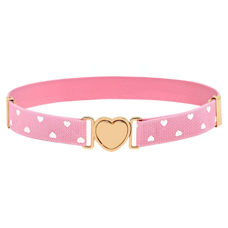 Ceinture élastique à attache rapide en forme de coeur, pour fille, à pois, modèle Maddie